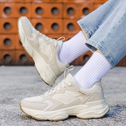 Women Walking Shoes Lightweight Mesh Breathable Sport Shoes Comfort Soft Female Leather Height Increase Casual Sneakers
