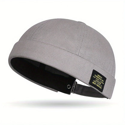 Brimless Hat for Men Women Cotton Classic Solid Color Beanie Beaded Hip Hop Hat for Outside Cycling Riding Activities