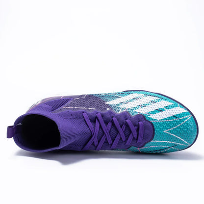Professional Sports Soccer Shoes TF Broken Nail Teenagers Outdoors Comfortable High-Tops Training Shoes Non Slip Football Shoes