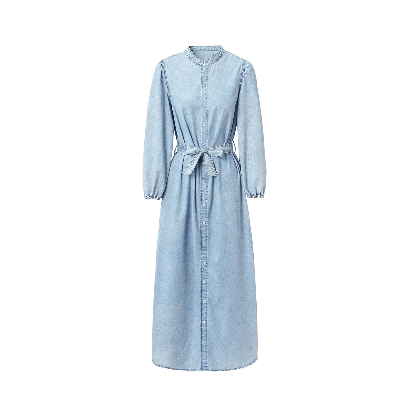 AP SS26 Women Lightweight Denim Dress Cotton Black and Blue Maxi Dress