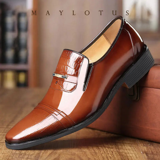 Oxford Shoes Men's Luxury Wedding Shoe Pointed Toe Dress Shoes for Men Classic Business Men Leather Shoes