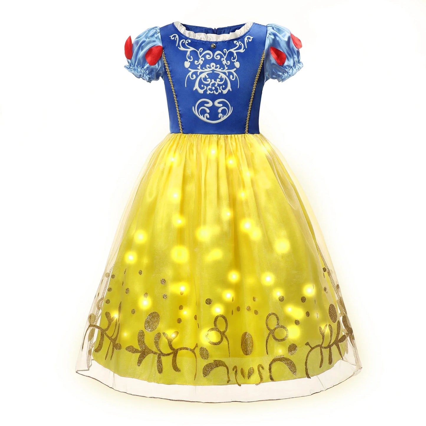 2025 Evening Party Girls LED Lights Elsa Anna Kids Princess Dress Coslplay Halloween Luminous Prom Gowns