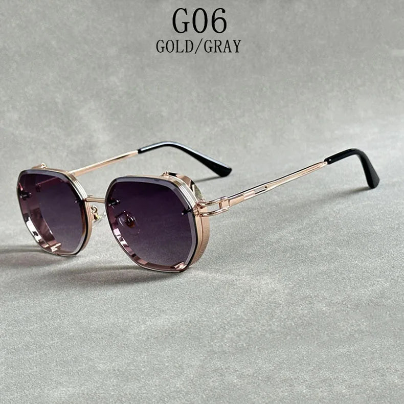 Punk Sunglasses For Men Vintage Steampunk Sunglasses Women Trendy Luxe Square Fashion Glasses Dropshipping Gafas De Sol Hombre