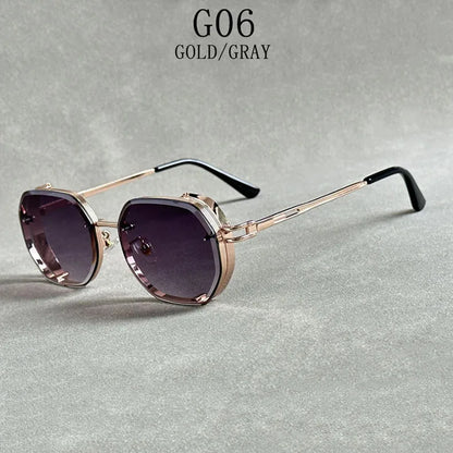 Punk Sunglasses For Men Vintage Steampunk Sunglasses Women Trendy Luxe Square Fashion Glasses Dropshipping Gafas De Sol Hombre