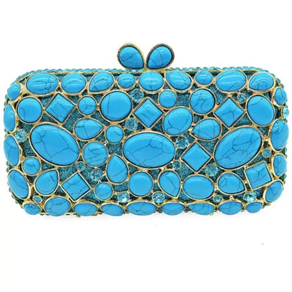 Natural Rhinestone Handmade Clutch Women Wedding Party Cocktail Evening Bag Colorful Diamond Handbag Fashion Yellow Purse