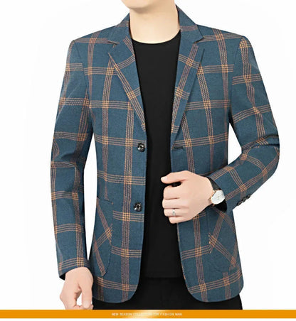 Brand Plaid Striped Business Blazers for Mens 2026 New Spring Autumn Fashion Casual Suit Jacket Men Interview Coat