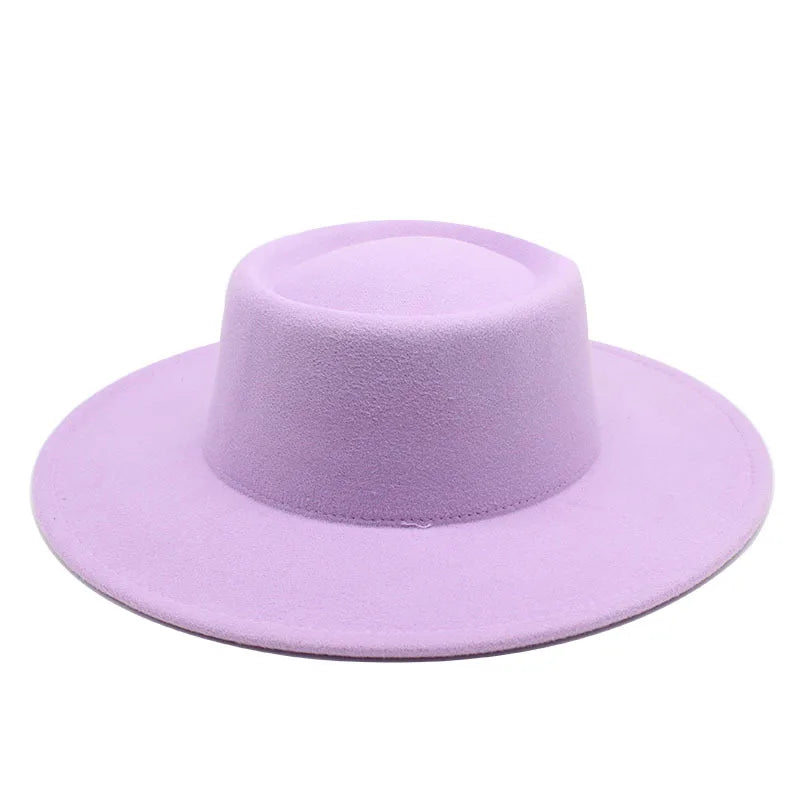 Fedora Hats Men Women 8.5CM Wide Brim Wool Felt Jazz Hats 2023 British style Dress Formal Panama Cap