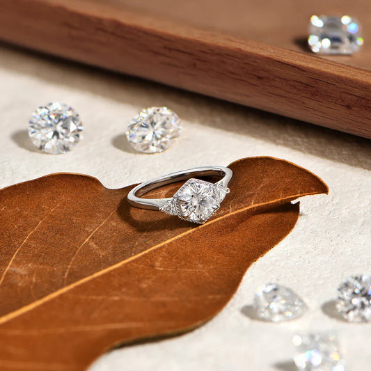 New Round Cut 1ct DVVS1 Moissanite Ring for Women Genuine 925 Silver 18K Gold Plated Classic Wedding Rings Jewelry Gift
