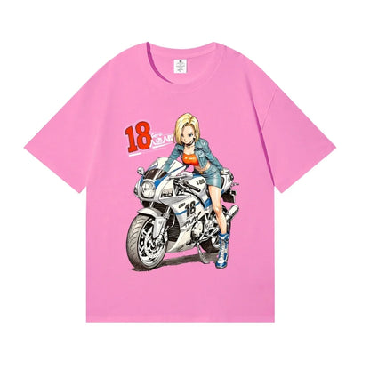 Dragon Ball Android 18 Japanese Style Classic Tee High-quality Streetwear Men's Clothing Women Clothing 2026 Summer New T Shirt