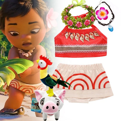 Moana Dress Costumes Cosplay Girl Dresses Anime Movie Moana Costume Halloween Costumes Gifts Kids Dress for Girls Outfit