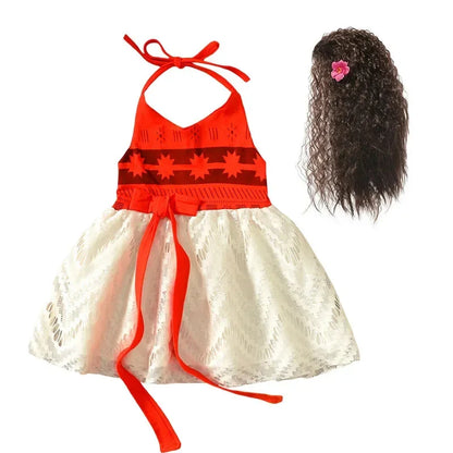 Girls Party Dresses Halloween Girls Little Moana Dress for Beach Summer Outfit Carnival Costumes Party Princess Vaiana Dress