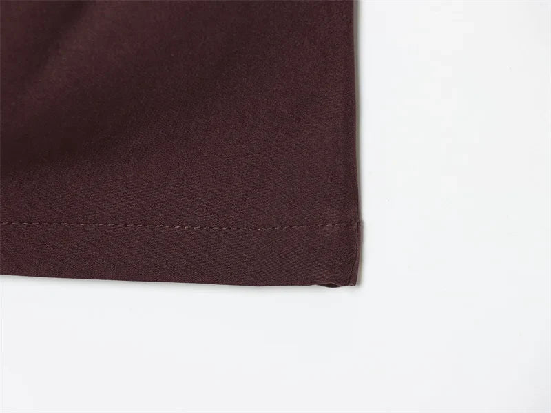 Women's Dress 2025 Autumn New Arrivals Reddish-Brown Spaghetti Strap Sexy Bodycon Mini Dress with Tie Details Stylish and Unique