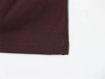 Women's Dress 2025 Autumn New Arrivals Reddish-Brown Spaghetti Strap Sexy Bodycon Mini Dress with Tie Details Stylish and Unique