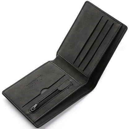 Fashion PU Leather Men Wallet Large-capacity Multi-card Slot Card Bag Folding Money Bag Lightweight Short Skin Short Purse