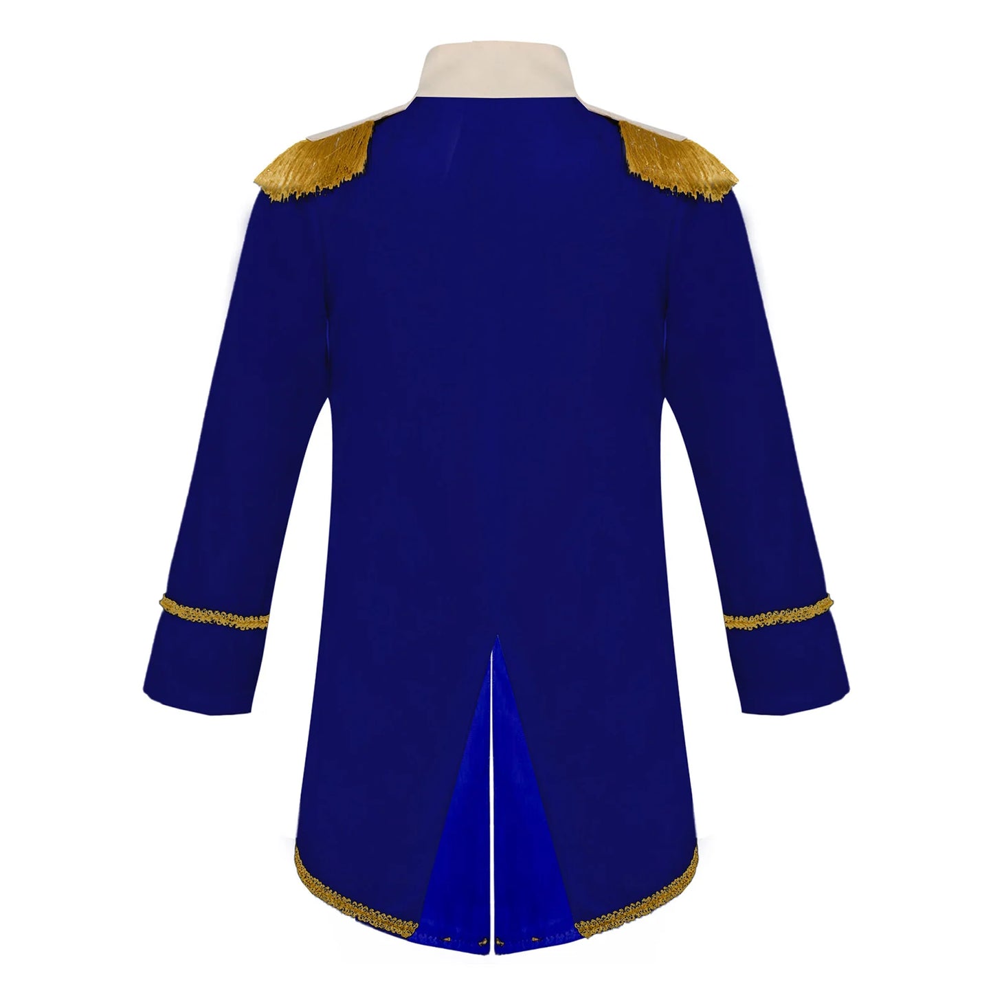 Little Boys Prince Cosplay Costume Long Sleeve Gold Fringe Braiding Velvet Tuxedo Tailcoat Royal Court Cosplay Jacket Dress Up