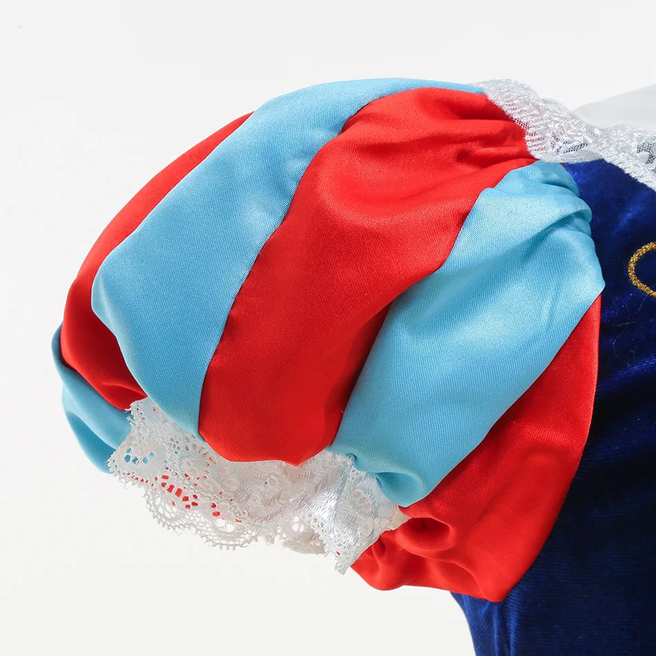 Girls Fantasy Birthday Dress Snow White Costume Deluxe Princess Ball Gown with Cape Toddler Christmas Frock Halloween Purim Robe