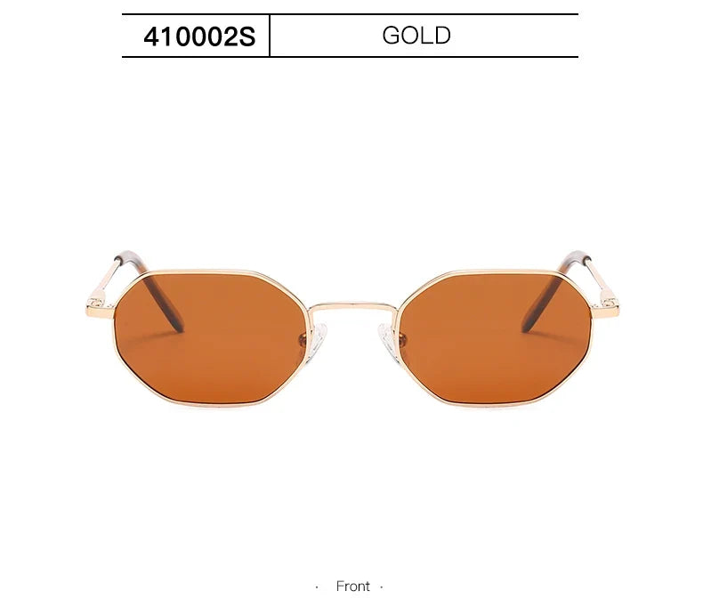 Retro Small Polygon Polarized Sunglasses Women Metal UV400 Sun Glasses Men Anti-Glare UV400 Goggles Driving Eyewear