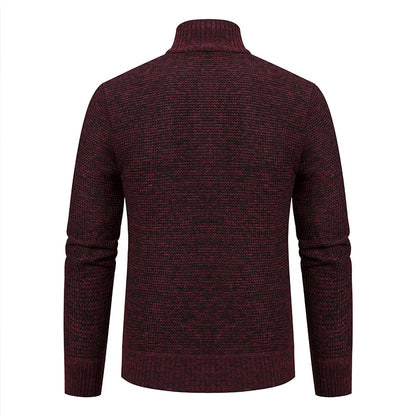 Autumn Winter Sweater Men's Loose Cardigan New Cold High Neck Jumpers Patchworked Windbreaker Casual Jackets
