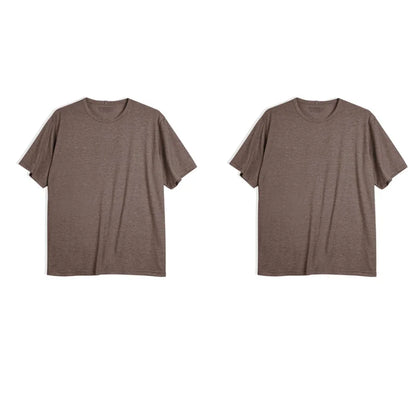 Casual Breathable Blended Short Sleeve T-shirt for Men's Summer Crew Neck Lightweight Basic Tees Versatile Loose Fit Tops