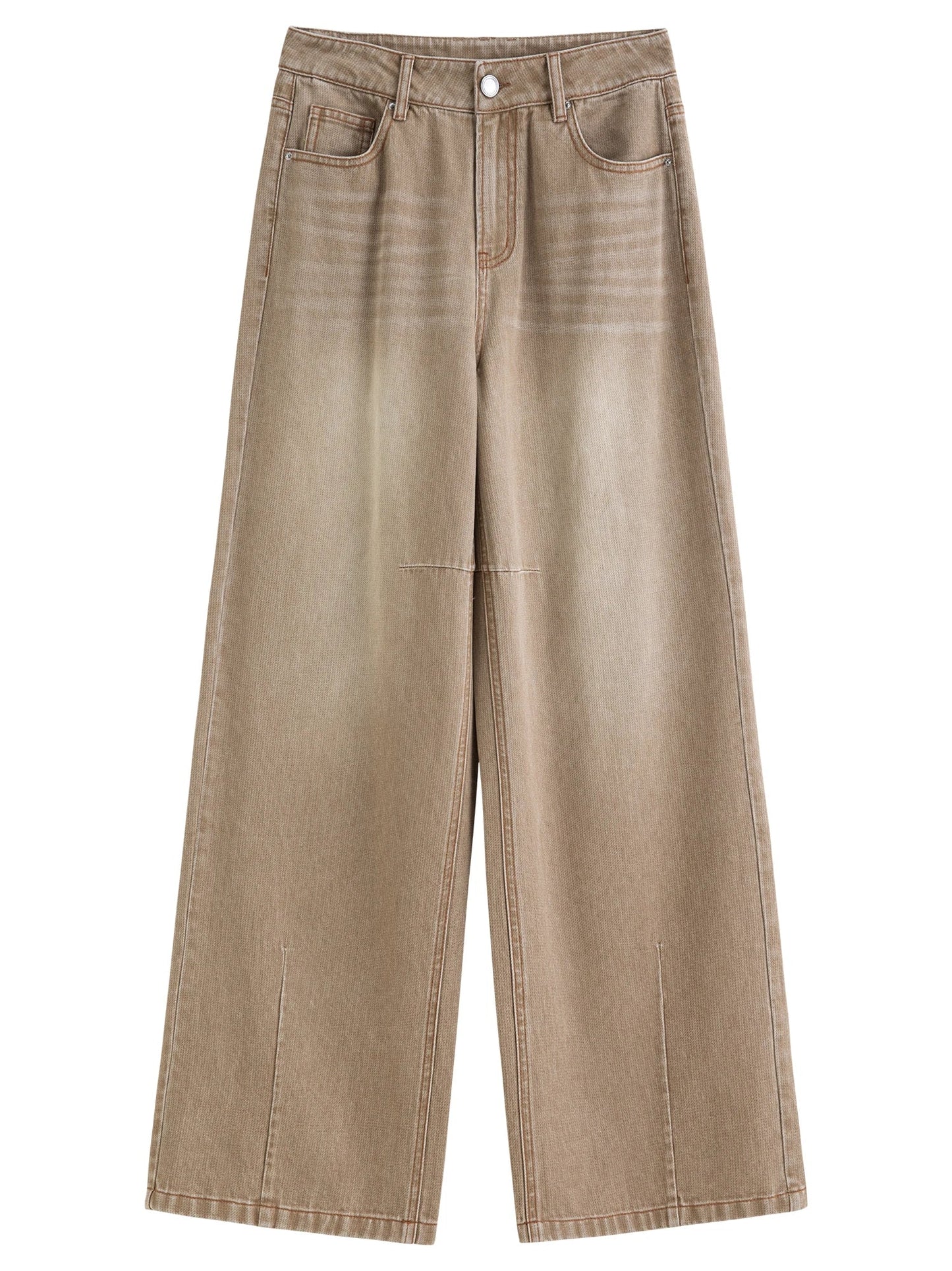 2026 Spring Women's High Waist Retro Washed Straight Leg Denim Pants - Versatile Elegant Design for Casual and Daily Wear
