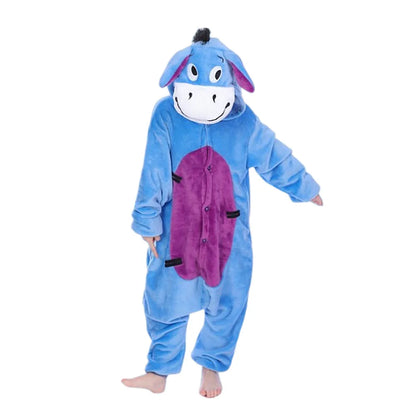 Cartoon Kigurumi For Children Kids' Animal Onesie Pyjamas Dog Wolf Dragon Dinosaur Halloween Carnival One-piece Costume Homewear