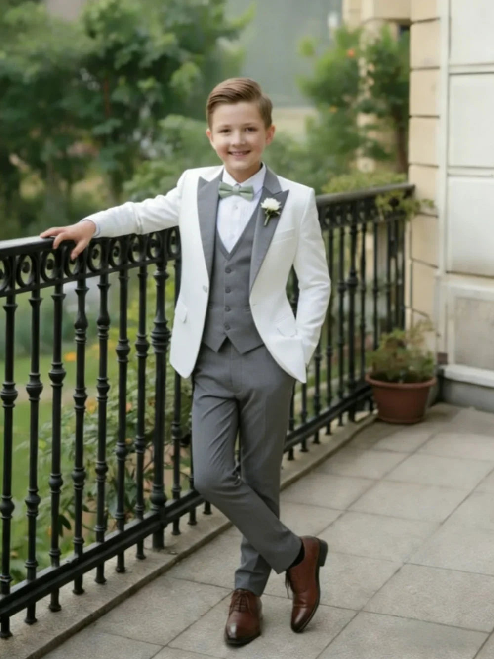 Multi-colors Boys Suits 3 Pieces Jacket Vest Pants Piano Peformance Wear Handsome Elegant Kids Suit Set Wedding Outfit