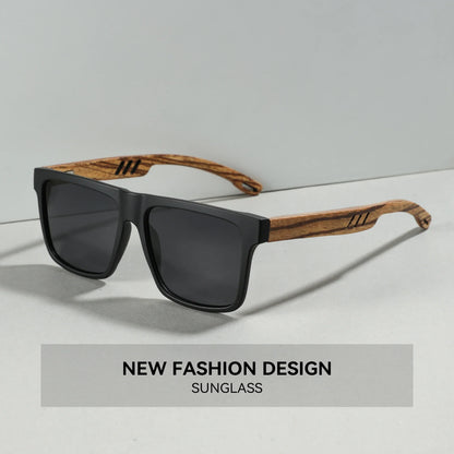Walnut Wood Sunglasses with Dark Polarized Lenses for Men and Women | UVA/UVB Ray Protection