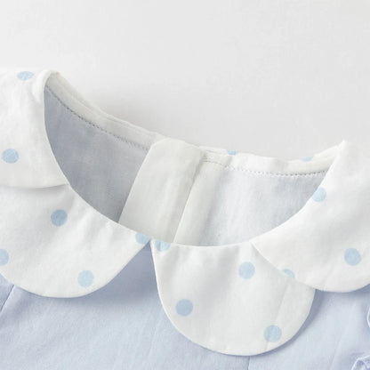 Children Cotton Dress Girls Clothes Spring Autumn Baby Elegant Sweet Dresses Kid Blue Outdoor Dress Fashion DB1260173