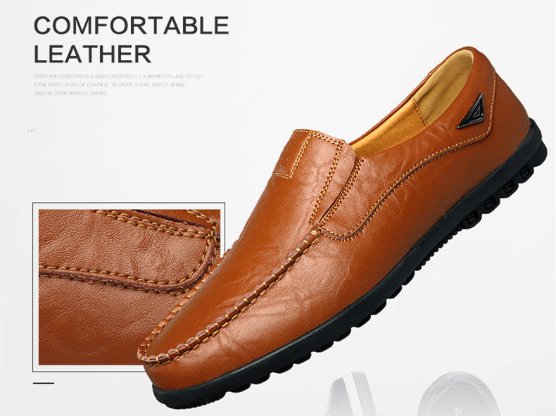 Genuine Leather Men Casual Shoes Brand Soft Italian Men Loafers Moccasins Breathable Slip on Black Driving Shoes Plus Size 37-47