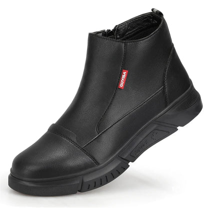 Latest Design Winter Plush Safety Boots Men Waterproof Steel Toe Indestructible Shoes Anti Smashing Puncture Proof Male Footwear