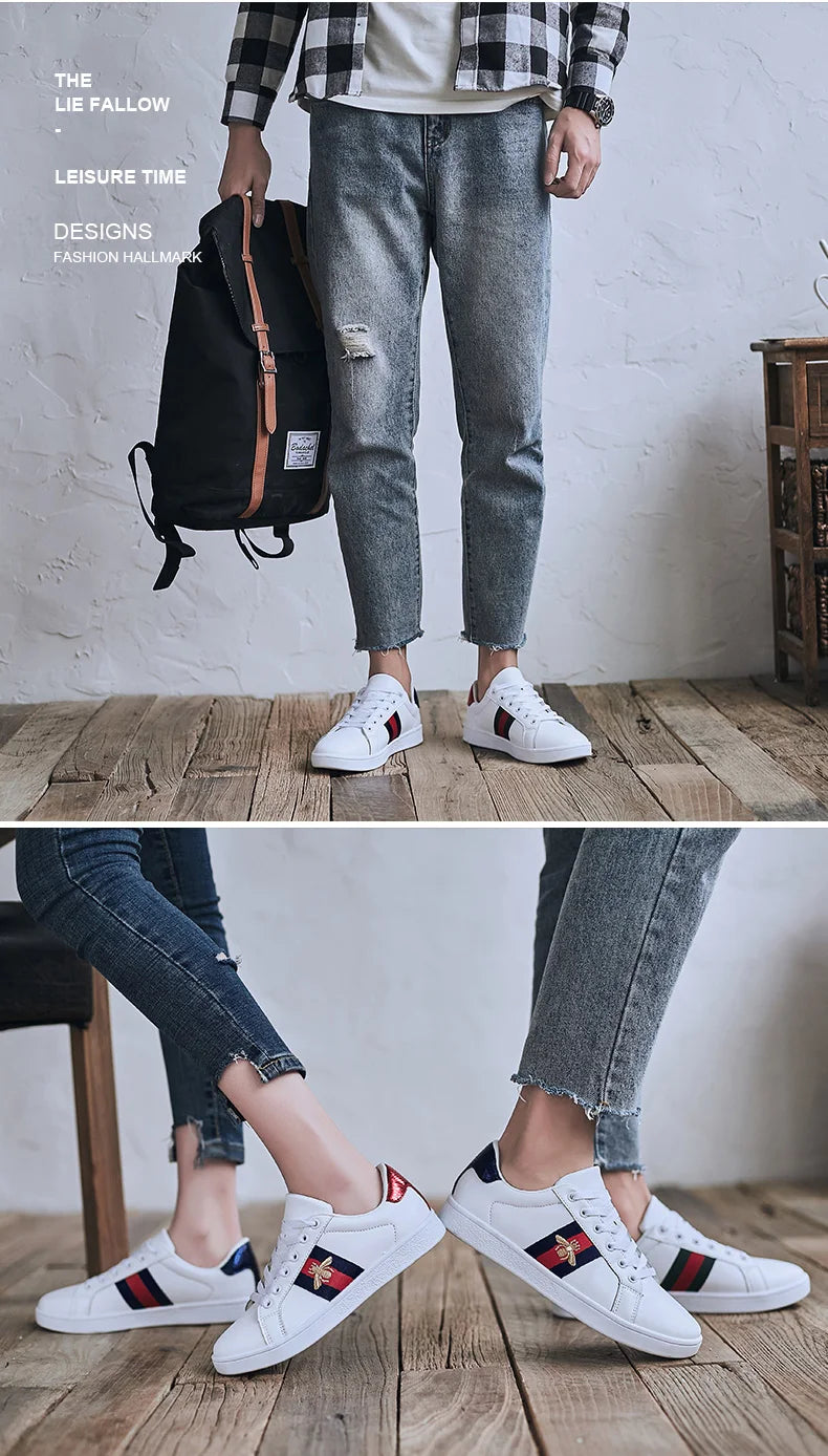 Original Brand Sneakers Men Bee Shoes High Quality Embroidery Men's Skateboard Shoes Comfortable Low Cut Women's Designer Shoes