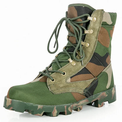 Camouflage Ankle Boots Men Outdoor Genuine Leather Panama Soles Tactical Combat Boots Hunting Work Boot Man Hiking Shoe 47