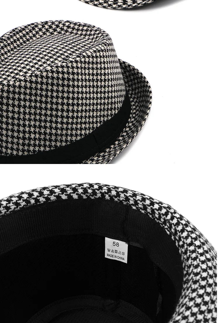 Spring Summer New Middle Aged Men's Top Hat Fashion Knitted Jazz Gentleman Black Chapeay Fedoras Bucket Hat Caps