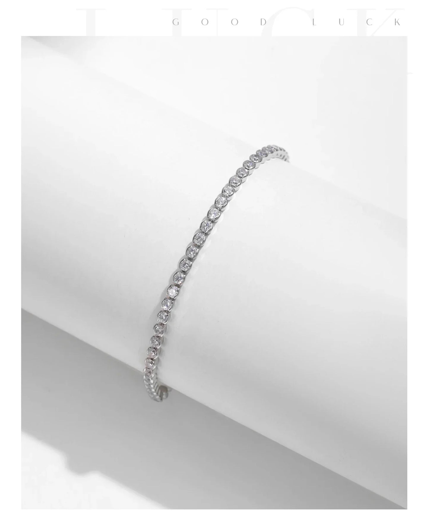 925 Sterling Silver Sparkling CZ Tennis Bracelet Round Zirconia Platinum Plated Bracelet For Women Fine Jewelry Gift