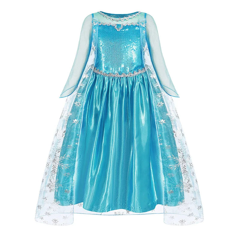 Girls Princess Dress Kids Disney Elsa Anna Snow White Aurora Sofia Rapunzel Cinderella Halloween Costume Children Birthday Party