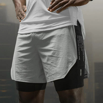 Men's Gym Shorts 2 in 1 Quick Dry Running Shorts Basketball Jogger Summer Fitness Workout Short Pants Bodybuilding Activewear