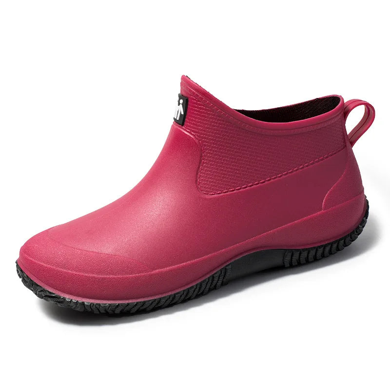 Men's Rain Boots Women's Ankle Water Shoes Non-slip Waterproof Safety Work Shoes Warm Cotton Platform outer wear Couple Lovers