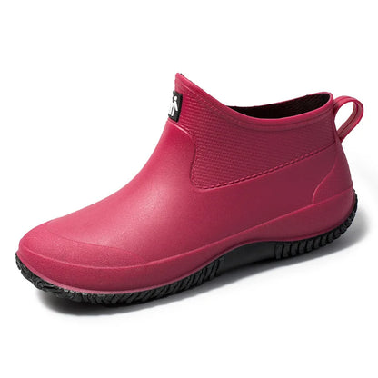 Men's Rain Boots Women's Ankle Water Shoes Non-slip Waterproof Safety Work Shoes Warm Cotton Platform outer wear Couple Lovers