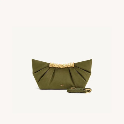 Leia Pleated Clutch Metal Fashion High-End Feel Dumpling Bag Soft Leather Luxury Party Bag Evening Clutch for Women