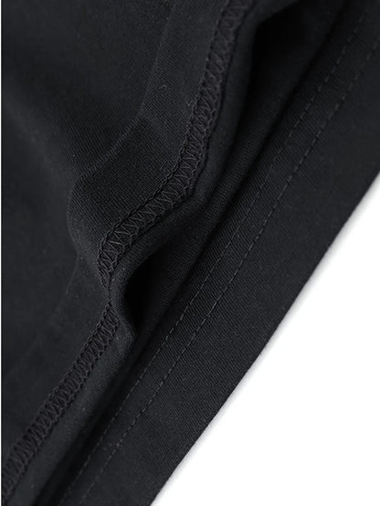 Men's 100% pure cotton loose and comfortable casual sports Brooklyn New York letter printed round neck long sleeved T-shirt top