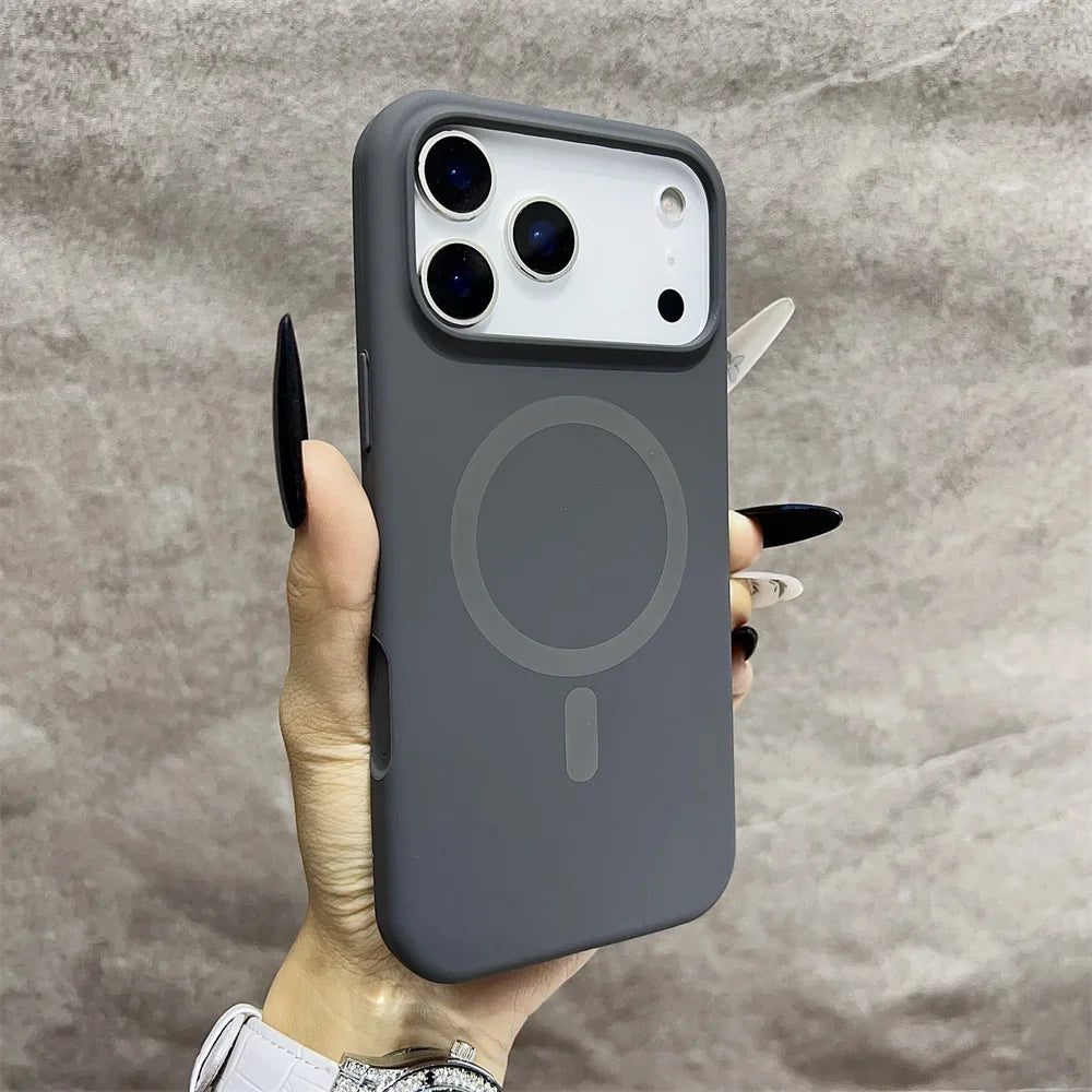غطاء هاتف سيليكون مغناطيسي فاخر أصلي رسمي متوافق مع MagSafe لهواتف iPhone 17 16 15 14 13 12 11 17 Pro Max لا غنى عنه
