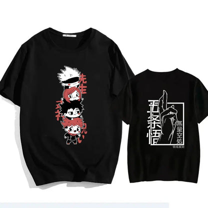 Jujutsu Kaisen Satoru Gojo Unisex Pure Cotton T-shirt 2026 Summer Anime Print Round Neck Casual Parent-child Short Sleeved Top