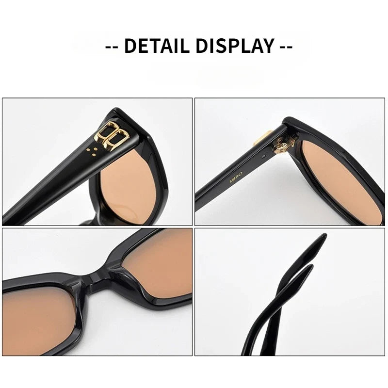 Fashion Cat Eye Retro Men Sunglasses High Quality Acetate UV400 Protection Top Brand Women Sunglasses Support Custom Lenses
