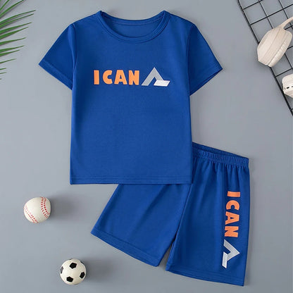 2/5-piece Set 2026 Summer Children's Multi-color Quick Drying Casual Suit Boys And Girls Versatile Short Sleeved Sports Shorts
