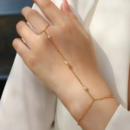 3EX Marquise Cut Moissanite Finger Chain Bracelets for Women 14-20cm Wrist Size Adjustable s925 Silver Hand Jewelry Gift