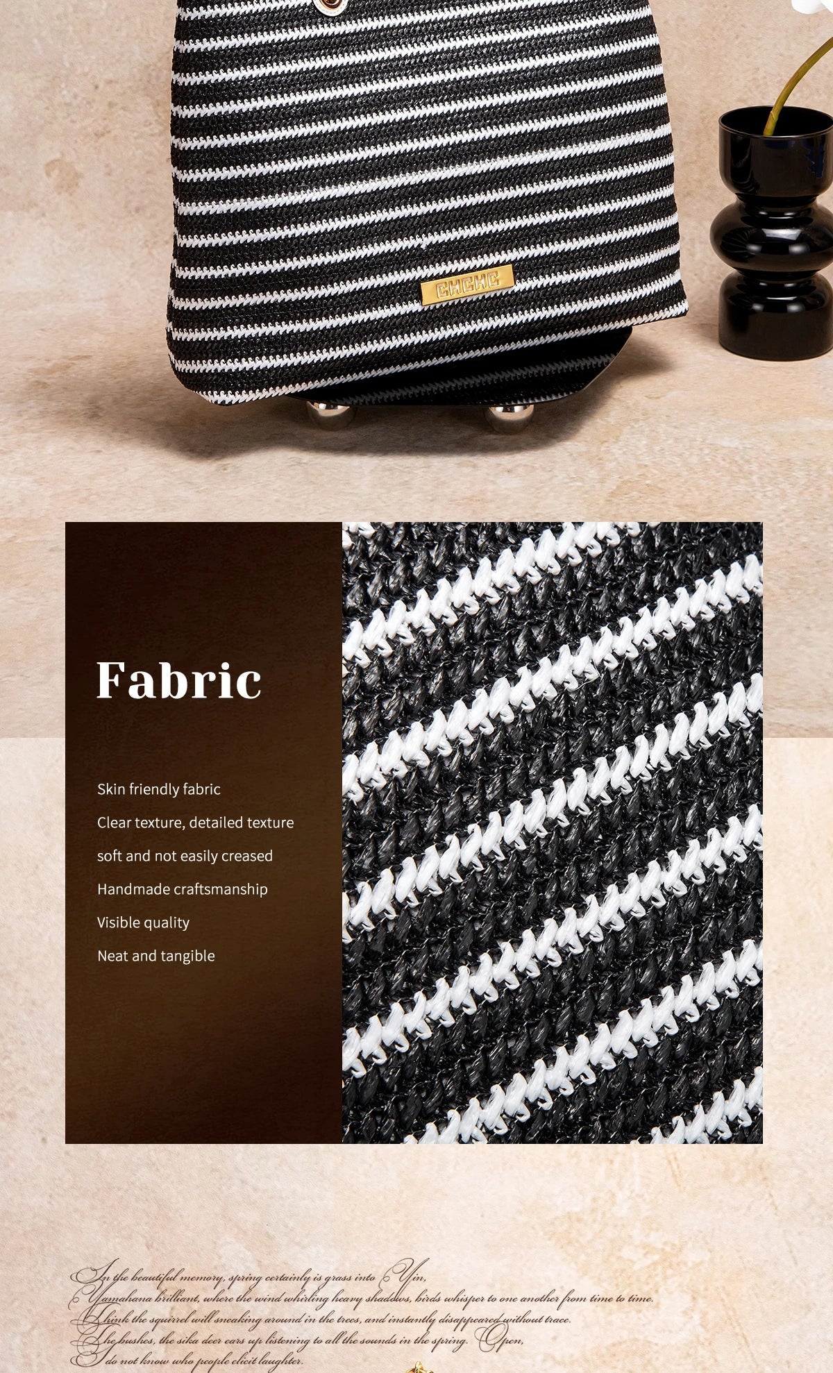 Fashion Classic Retro Stripe Women's New Chain Bag Large Capacity PP Material Women's Shoulder Bag