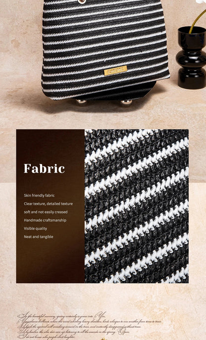 Fashion Classic Retro Stripe Women's New Chain Bag Large Capacity PP Material Women's Shoulder Bag
