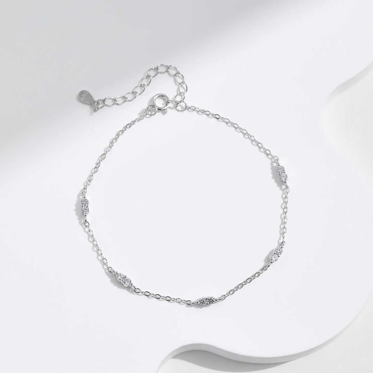 Dazzling Zirconia Bracelets 925 Sterling Silver Link Chian Fashion Stackable Bracelet For Women Fine Jewelry