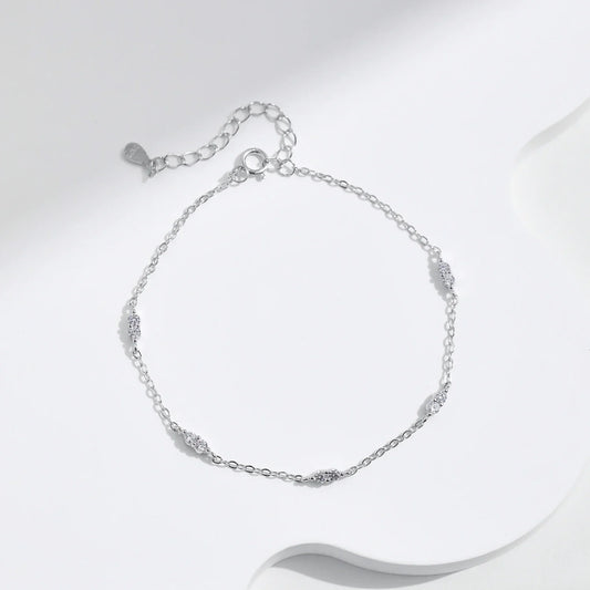 Bracelets en Zircone Scintillante, Chaîne en Argent Sterling 925, Bracelet Empilable Tendance pour Femmes, Bijoux Fins