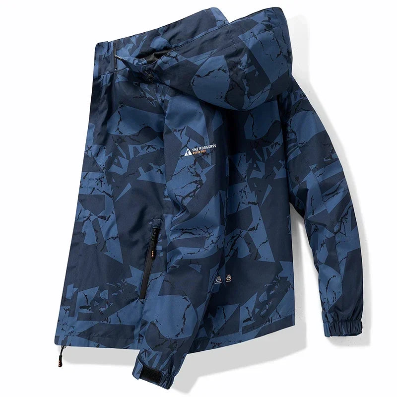 Hooded Hiking Jacket Men Outdoor Bomber Jackets Waterproof Windbreaker 2024 Spring Autumn Sports Casual Cargo Jackets Mens Coats